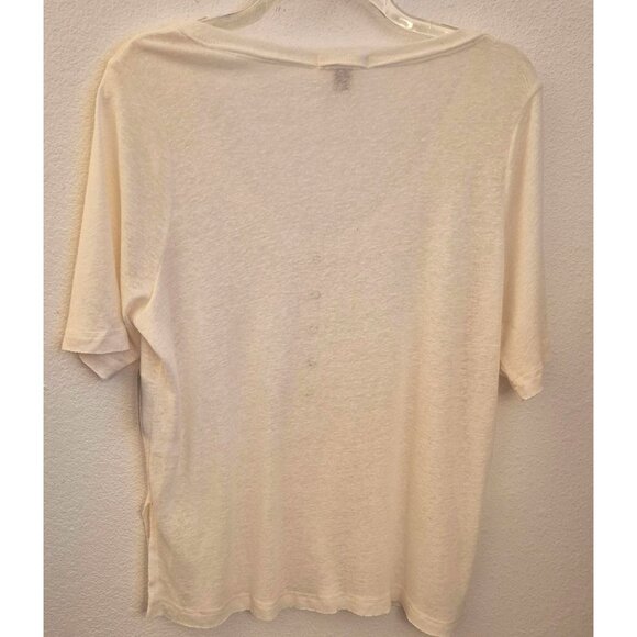 Torrid Festi LInen Blend Relaxed Fit Short Sleeve Scoop Neck Henley Top NWT - Picture 5 of 8